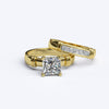 varitsa-jewellers - 1.8ct Princess Cut Solitaire Gold Bridal Set - 06GG76
